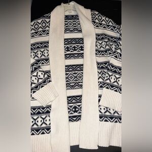 Chaps by Ralph Lauren Navy/Cream Aztec Knit Open Front Cardigan Size XL EUC